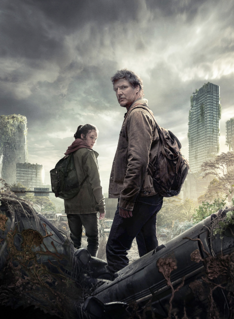 ELLIE AND JOEL traversing the apocalyptic wasteland